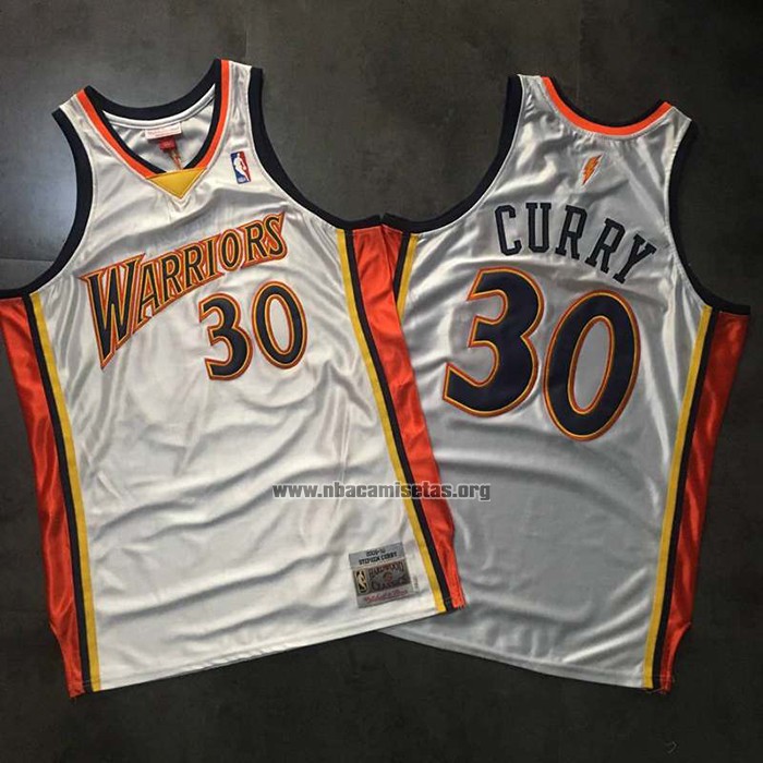 Camiseta Golden State Warriors Stephen Curry NO 30 Mitchell & Ness 2009-10 Blanco